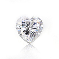 Pierre précieuse synthétique en moissanite blanche de couleur DEF, taille cœur, qualité VS, Starsgem