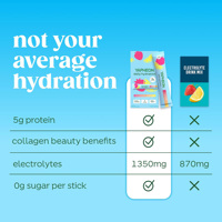 Sachets d'énergie électrolytique OEM sans sucre saveur fraise-citron, 5 portions avec collagène, protéines et vitamines quotidiennes
