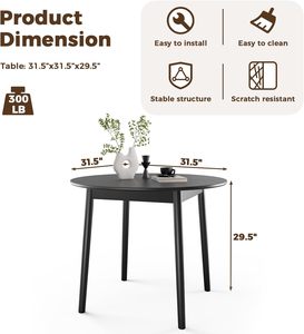PB Board Steel Indoor Furniture Semi Circle Dining <b>Table</b> Against Wall with <b>Adjustable</b> Feet Easy Assembly - Product Image 3