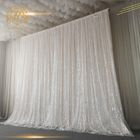 Fournitures de mariage Rideaux blancs suspendus Rideau à paillettes pailletées pour la décoration de fond de scène d'hôtel Autre décoration de mariage