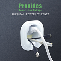 Nuevo Kit de Gestión de Cables para TV con Toma de Corriente de Pared Personalizada para EE. UU., Accesorio de Sierra Perforadora y Ocultador de Cables