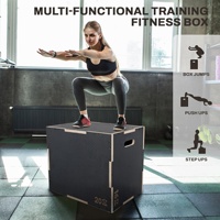 Piattaforma Pliometrica in Legno Massello con Superficie Antiscivolo in Schiuma per Allenamento Fitness, Crossfit, Step Platform, Attrezzatura da Palestra, OEM, Ingrosso, Personalizzabile