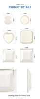 Plateau à bijoux en céramique personnalisable Subli-forward, plateau vierge pour sublimation, mini plateau en céramique pour bagues, colliers, boucles d'oreilles
