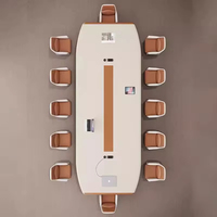 Ensemble de table de conférence de luxe moderne avec chaises Mobilier de bureau pliable en MDF pour l'école et les salles de réunion