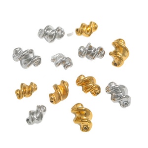 Twisted Spiral Beads 12*8mm | 18K PVD Gold Plated Stainless Steel Irregular <b>Spacer</b> for DIY Bracelet Necklace Jewelry Making - Product Image 5