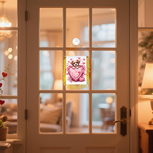 Mini-drapeaux de voiture 10x15cm pour la Saint-Valentin, à suspendre à la fenêtre avec ventouse - Product Image 3