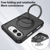 Étui de téléphone pliable antichoc magnétique avec protection à 360° °   Support rotatif pour anneau, protection complète des charnières et verre trempé pour iPhone Duo