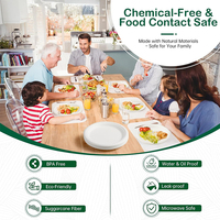 Assiettes en papier compostables, vaisselle jetable biodégradable robuste en bagasse pour collations, desserts, fêtes, mariages