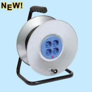 Enrouleur de câble <span class=keywords><strong>électrique</strong></span> portatif de 30m/<span class=keywords><strong>50m</strong></span> pour usage industriel, 4 prises, 250V 16A, en acier inoxydable, certifié CE - Product Image 2