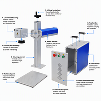Machine de marquage laser à fibre JPT MOPA M7 avec largeur d'impulsion réglable pour acier inoxydable, aluminium noir, bijoux CE