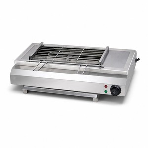 Commercial <b>Electric</b> Smokeless <b>BBQ</b> Grill 3kW Countertop Barbecue Grill for Steak Skewers Sausage and Restaurant Catering Use - Product Image 1
