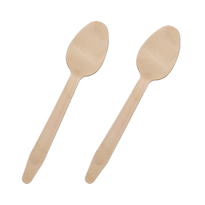 Vork Mes Lepel Wegwerp Bestek van Berkenhout Ecologisch Besteksets Glad Gepolijst Oppervlak Aangepast Logo 165mm Treksterkte - Product Image 5