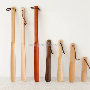 プセルライフ カスタムロゴ ブナ材 木製靴べら ロングハンドル クラシックスタイル 木工品 ギフト - Product Image 3