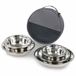 Juego de Vajilla de Acero Inoxidable para Exteriores y Camping, 17 Piezas, Plato, Tazón y Bandeja Portátiles para Barbacoa - Product Image 4