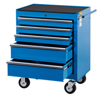 GL2005 Chariot à outils à roulettes à 5 tiroirs avec poignée latérale et système de verrouillage rapide