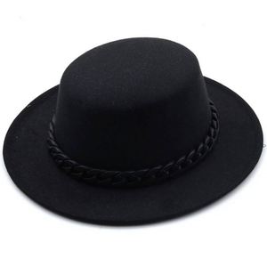 Chapeau Fedora Unisexe en Feutre à Large Bord avec Chaîne – Prix Abordable, En Stock, Idéal pour l'Extérieur - Product Image 6