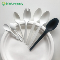 Vente en gros de vaisselle jetable CPLA biodégradable personnalisée fourchette couteau cuillère et spork kit de couverts jetables ensembles de couverts