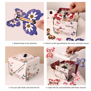 YUELU Scatola Regalo a Sorpresa con Design a Cuore e Farfalla Volante, Scatola Regalo Creativa a Esplosione per Feste di Compleanno e Laurea - Product Image 5