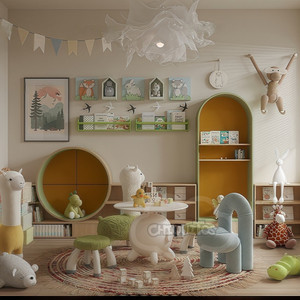 ילדים מוקסמים פינת קריאה עם קסם אגדה ועיצוב משחקים לילדים ילדים חדר קריאה - Product Image 3