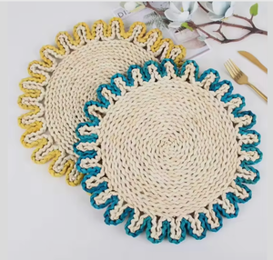 Natural Round Woven <b>Rattan</b> Bohemian Eco-Friendly Braided Customized Heat Resistant Table <b>Placemat</b> - Product Image 3