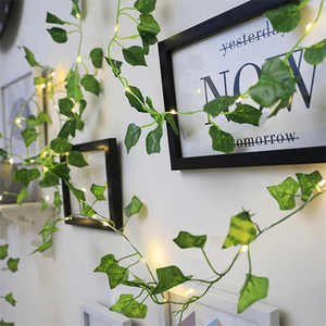 Guirlandes lumineuses solaires artificielles en forme de lierre pour extérieur, <span class=keywords><strong>plantes</strong></span> vertes décoratives pour <span class=keywords><strong>jardin</strong></span>, mur, mariage, festival - Product Image 3