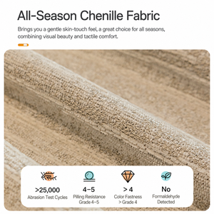 Capa de Sofá Chenille <span class=keywords><strong>Cream</strong></span> Sandstorm Lavável para Todas as Estações Universal Antiderrapante Protetor de Sofá Contra Arranhões de Gato - Product Image 3