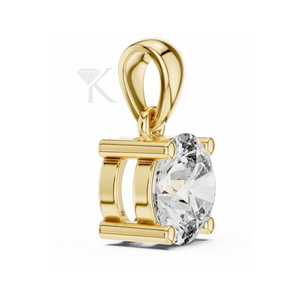 Collar de Joyería Fina Elegante con Colgante Solitario de Diamante Redondo Brillante, Diseño Arquitectónico de Marco Abierto, Moderno y Minimalista - Product Image 2