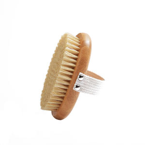 Pinceau de douche pour peau sèche ou humide Brosse de bain pour corps noir avec poils de sanglier doux Acheter une peau sèche de marque privée Vente en gros - Product Image 3