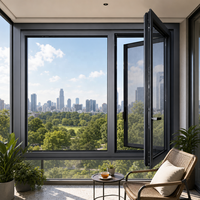 Fenêtre à battant en aluminium à double vitrage à rupture de pont thermique, idéale pour les maisons et villas résidentielles modernes – Offre Spéciale