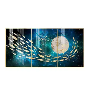 Helder Heldere Muur Kunst Runden Fish Creativie Custom Size Muur Crystal Porselein Schilderen Met Vis Voor Thuis Decoratie - Product Image 1