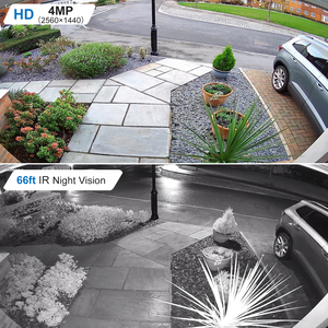 米国在庫 送料無料 4MP <span class=keywords><strong>CCTV</strong></span>カメラ ミニバレット型ネットワークカメラ 屋外対応 IP66 防水 防塵 内蔵マイク 片方向音声 WDR H.265 - Product Image 4