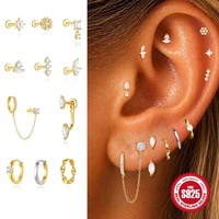 Pendientes de Aro Clásicos Glowluxe con Diseños Mixtos, Plata de Ley 925 Pulida, Colección de Joyería Contemporánea