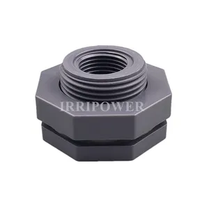 PVC plastic bulkhead fittings bulkhead connector with plug for water tank