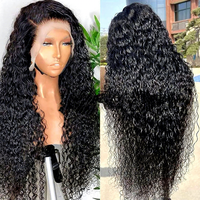 Wig Rambut Sintetis Tahan Panas 26-inci Transparan dengan Lace Front, Wig HD 13x4 Tenun Tangan, Harga Grosir Pabrik