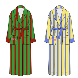 Hot Sale Design Custom Luxury <strong>Cotton</strong> Striped <strong>Bathrobe</strong> - Product Image 1