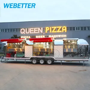 WEBETTER kommerzielles Catering Big Airstream Pizza Food Trailer großer mobiler Kaffee Donut Barbecue Fast Food Truck zum Verkauf in den USA