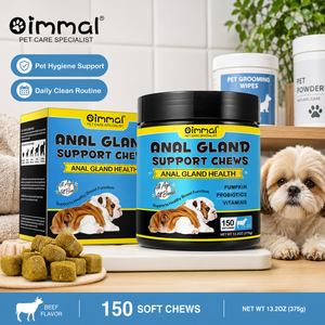 Oimmal Suplemento Masticable para Glándulas Anales de <span class=keywords><strong>Perros</strong></span>, Confort Digestivo, Probióticos de Calabaza, 150 Masticables Blandos, Precio al por Mayor, Suplemento para Mascotas - Product Image 1