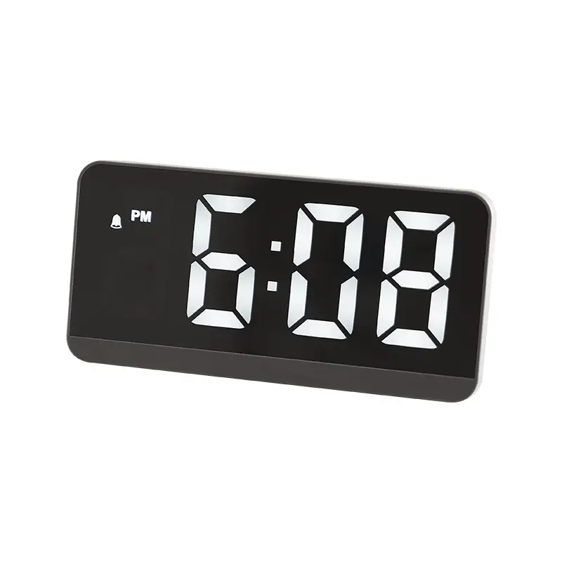 New Arrive Simple Digital Alarm Clock Voice Control Bedside Table Clock Led Clock Calendar Temperature Desktop Bedroom Office