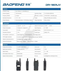 Radio numérique et analogique Baofeng DR-1801UV 5W DMR avec certifications CE FCC DMO, véritable double slot de temps, appel crypté, talkie-walkie MOTOTRBO Tier 2 - Product Image 4