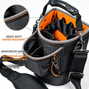 Sac de transport professionnel en toile pour outils, résistant à l'eau, avec fond entièrement moulé, en toile robuste - Product Image 4