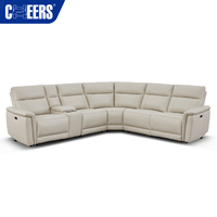 MANWAH CHEERS 6-teiliges L-förmiges Modulares Ecksofa mit Elektrischer Liegefunktion Bewegliche Möbel für Wohnzimmer-Set