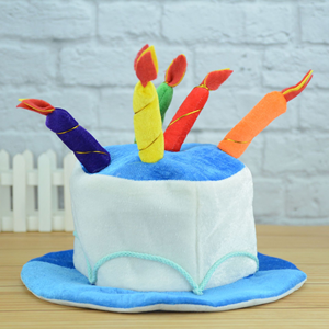 Joyeux <span class=keywords><strong>Anniversaire</strong></span> : Accessoires de Fête en Forme de Gâteau en Peluche Rose et <span class=keywords><strong>Bleu</strong></span>, Bougies, Chapeaux, Décorations pour Fêtes et Fournitures de Gâteaux - Product Image 5