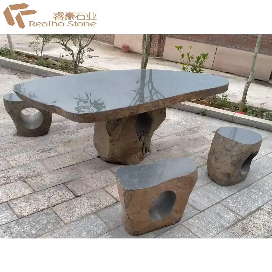 Granit Garten tisch und Stuhl möbel