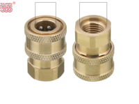 Raccord rapide en laiton plaqué haute pression 1/4 3/8 pouce - Adaptateur en laiton (12 mm) pour tuyau d'arrosage de jardin - Accessoires pour outils de jardinage