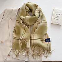 Style britannique automne hiver Collection haut de gamme femmes écharpe motif à carreaux épaissi doux et confortable chaud gland châle