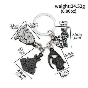 Vente en gros 5CM <span class=keywords><strong>Solo</strong></span> Nivellement Sung Jin Woo <span class=keywords><strong>Manga</strong></span> Recueillir Anime Alliage Porte-clés Collier - Product Image 3