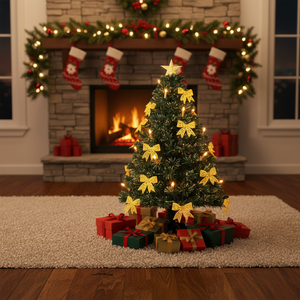 <span class=keywords><strong>Albero</strong></span> <span class=keywords><strong>di</strong></span> <span class=keywords><strong>Natale</strong></span> in Fibra Ottica Verde Pre-Illuminato <span class=keywords><strong>di</strong></span> Alta Qualità 2-2,5 Piedi con Stella in Cima, Candela a Farfalla e Luci LED Cambia Colore a Batteria - Product Image 5
