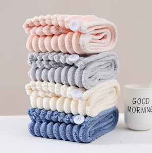 Serviette de bain en microfibre corail super absorbante et à séchage rapide pour <span class=keywords><strong>femme</strong></span>, idéale pour la maison et le shampoing, modèle Candy Bar Dry Hair Cap - Product Image 1
