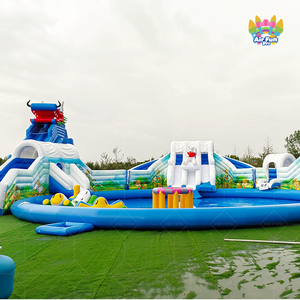 Équipement de jeux aquatiques commerciaux, parc aquatique gonflable mobile sur terre avec grand <span class=keywords><strong>toboggan</strong></span> aquatique <span class=keywords><strong>pour</strong></span> adultes - Product Image 2