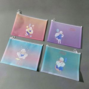 Pochette transparente en plastique PP pour bureau, étudiants, rangement, papeterie, documents A4, crayons, style dessin animé - Product Image 1